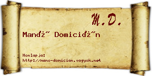 Manó Domicián névjegykártya